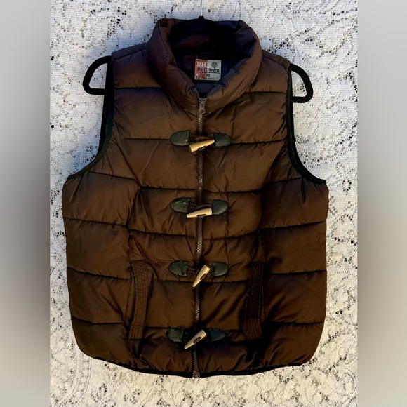 Vintage women’s Ruff Hewn Brown Puffer Vest. Size 1X - Picture 1 of 4